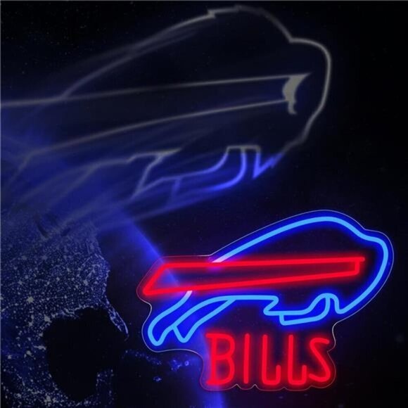 Buffalo Bills NFL Neon Signs Football LED Lights Sports Man Cave Beer Bar Pub - Picture 2 of 6